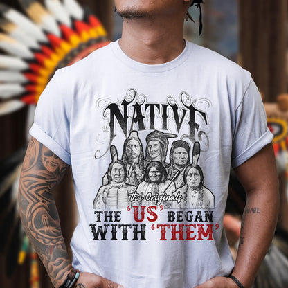 Native American Heritage - “The US Began With Them” Graphic Unisex T-Shirt/T-Shirt V-Neck/Hoodie/Sweatshirt