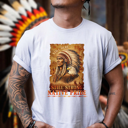 Native Pride "Still Here Still Strong" Warrior & Eagle Vintage Unisex T-shirt/T-shirt V-neck/Hoodie/Sweatshirt