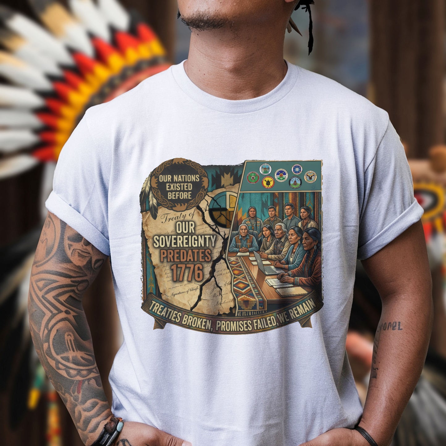 Native American Sovereignty - Our Nations Existed Before 1776 - Unisex T-shirt/V-neck T-shirt/Hoodie/Sweatshirt