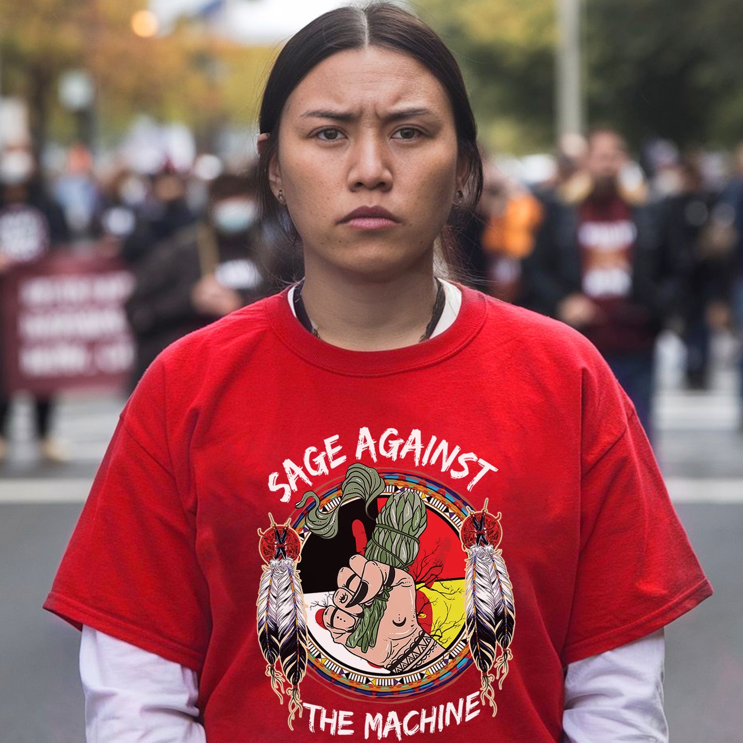 Sage Against The Machine Indigenous Power- MMIW Unisex T-Shirt/Hoodie/V-Neck/Sweatshirt