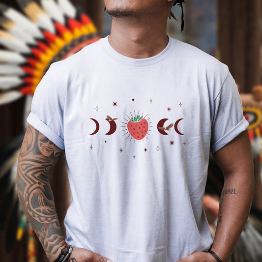 Strawberry Moon Native Spirit Celestial Unisex T-shirt/T-shirt V-neck/Hoodie/Sweatshirt