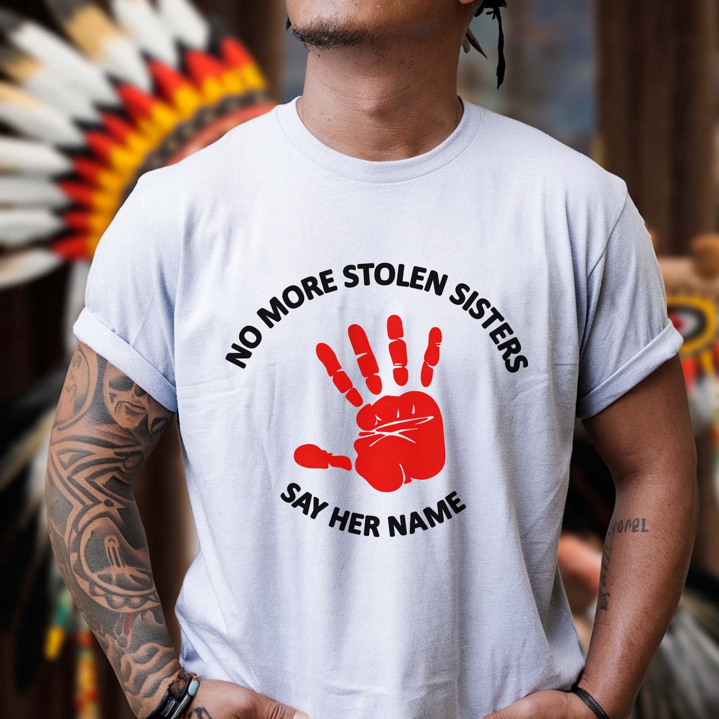 No More Stolen Sisters - Say Her Name MMIW Awareness Unisex T-Shirt/T-shirt V-Neck/Hoodie/Sweatshirt