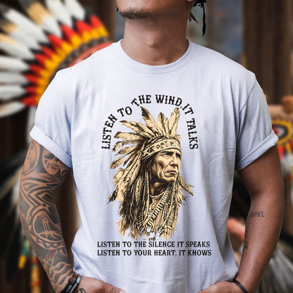 Listen to the Wind Native American Unisex T-shirt/V-neck T-shirt /Hoodie/Sweatshirt