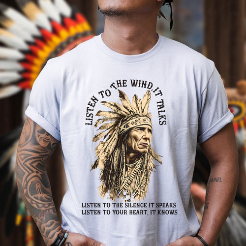 Listen to the Wind Native American Unisex T-shirt/V-neck T-shirt /Hoodie/Sweatshirt