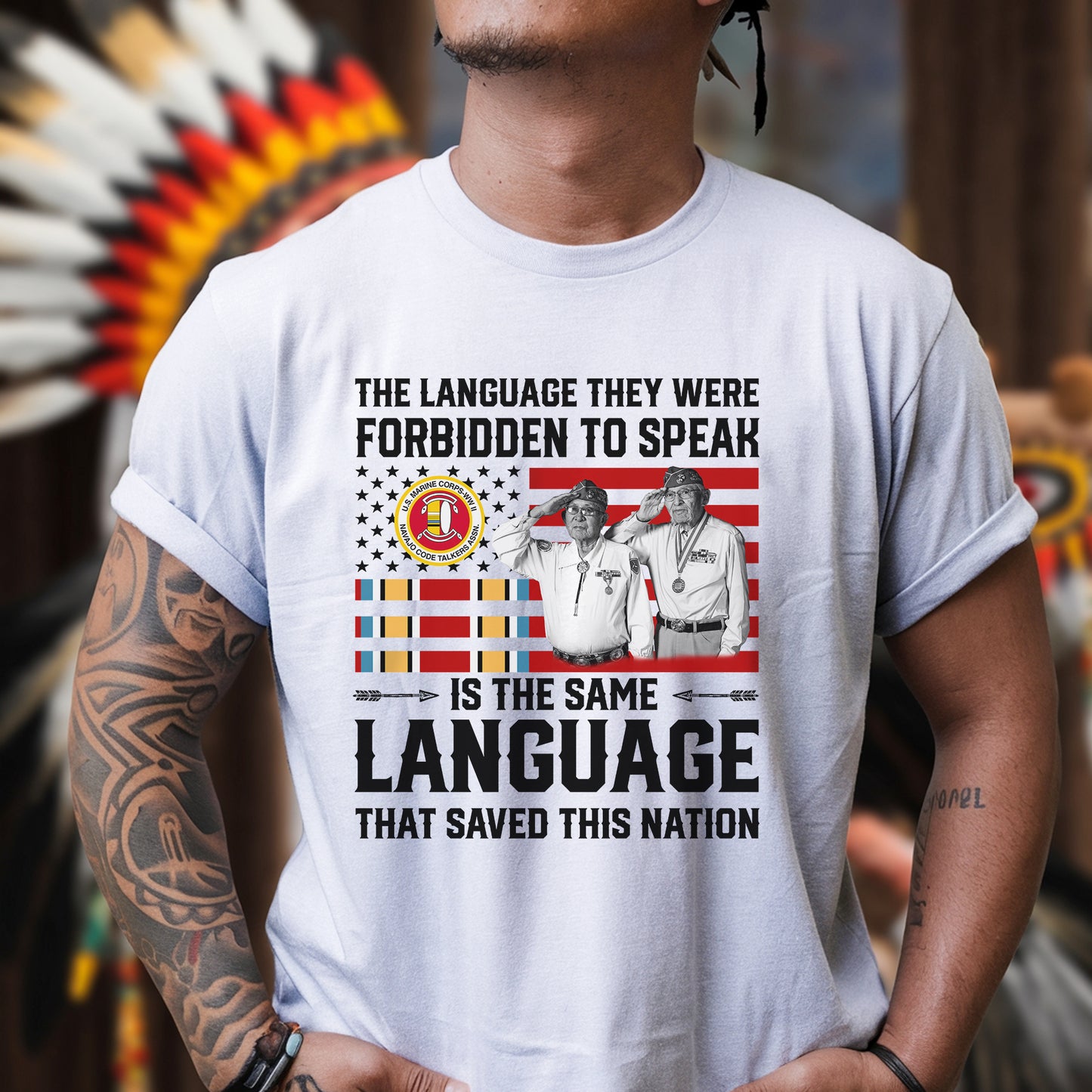 Language of Heroes Native American Code Talkers Tribute Unisex T-Shirt/T-Shirt V-Neck/Hoodie/Sweatshirt
