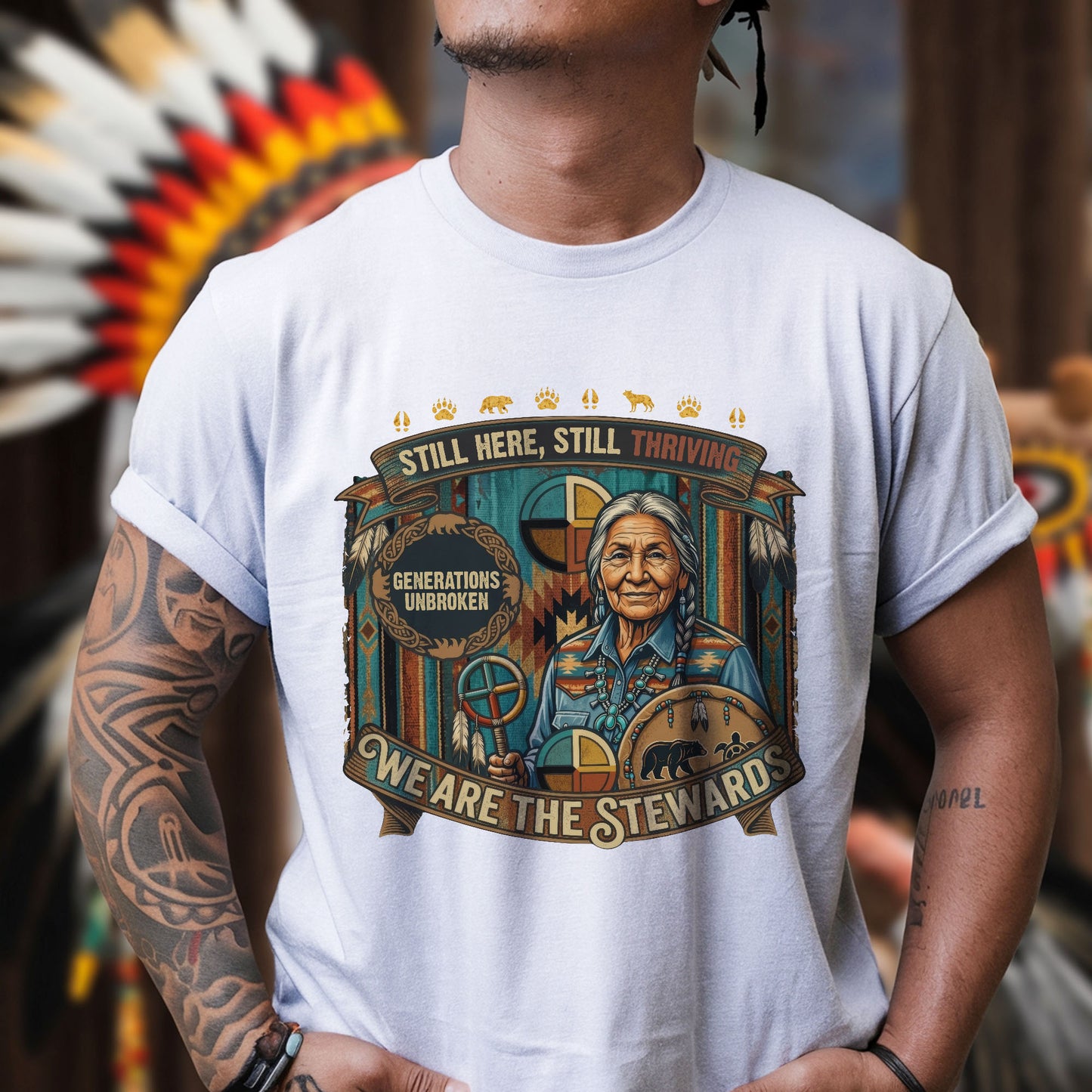 We Are The Stewards Native American - Still Here Still Thriving - Unisex T-shirt/V-neck T-shirt/Hoodie/Sweatshirt