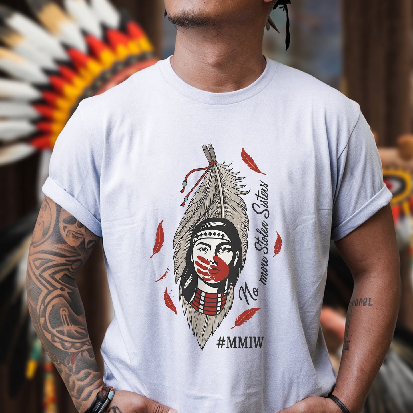 No More Stolen Sisters Red Hand - MMIW Unisex T-Shirt/Hoodie/V-Neck/Sweatshirt