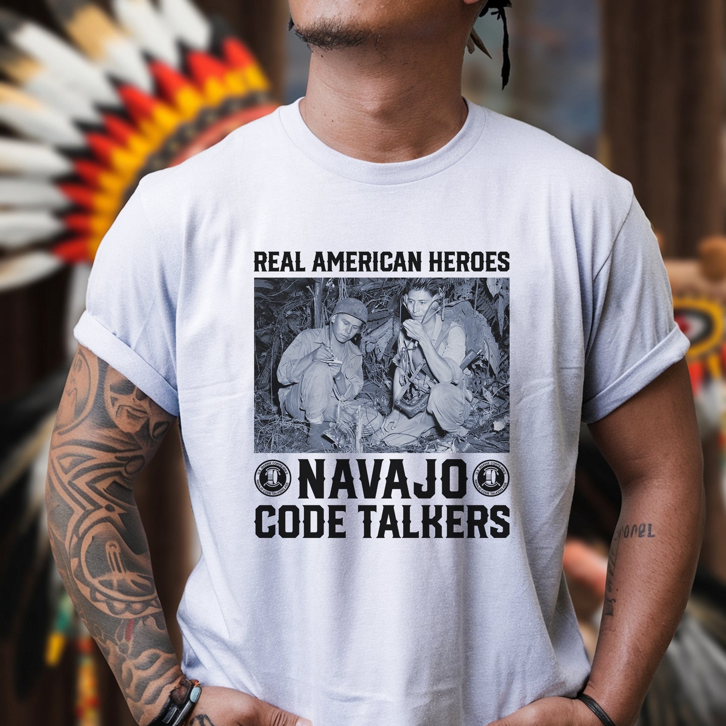 Navajo Code Talkers Real American Heroes Native Land Unisex T-Shirt/T-Shirt V-Neck/Hoodie/Sweatshirt