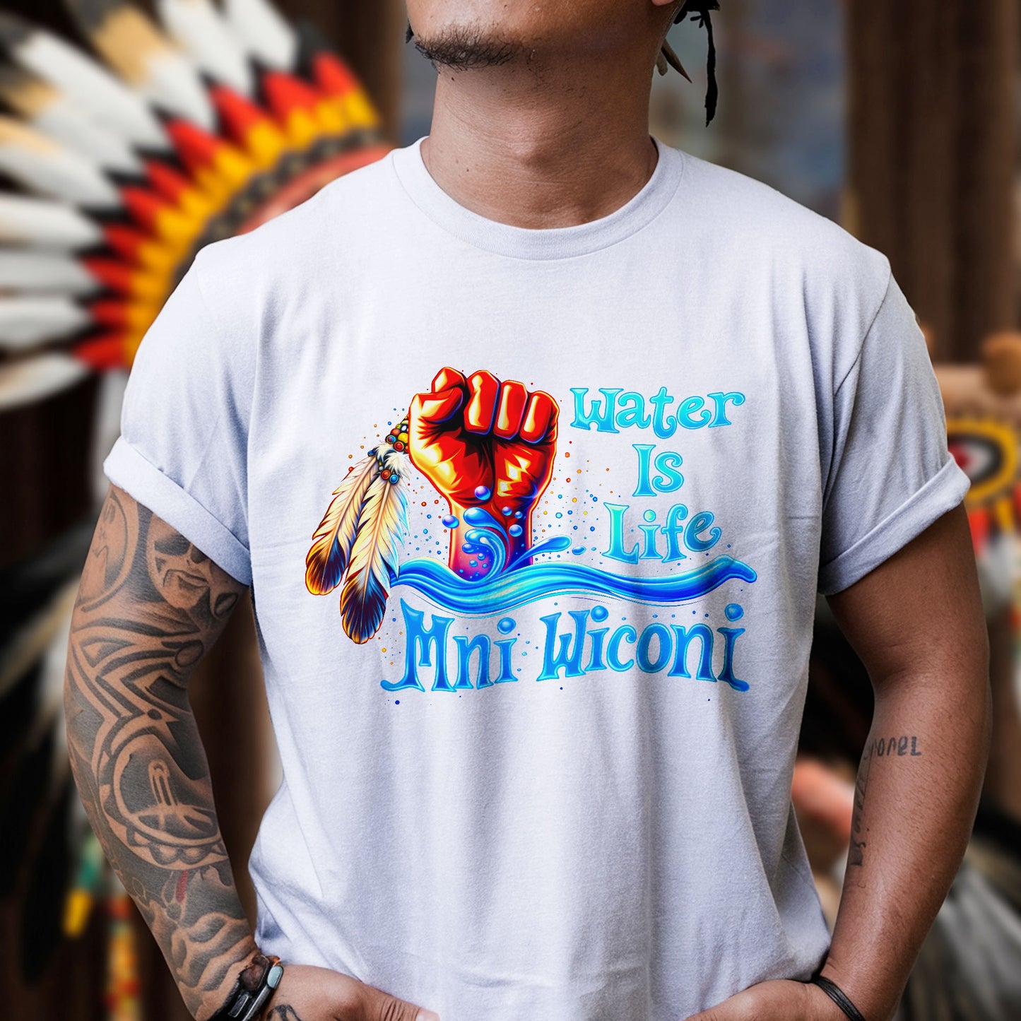 Water is Life Mini Wiconi Indigenous - Unisex T-shirt/V-neck T-shirt/Hoodie/Sweatshirt