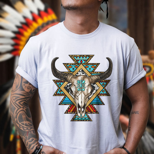 Southwestern Buffalo Skull Native American Unisex T-shirt/V-neck T-shirt /Hoodie/Sweatshirt
