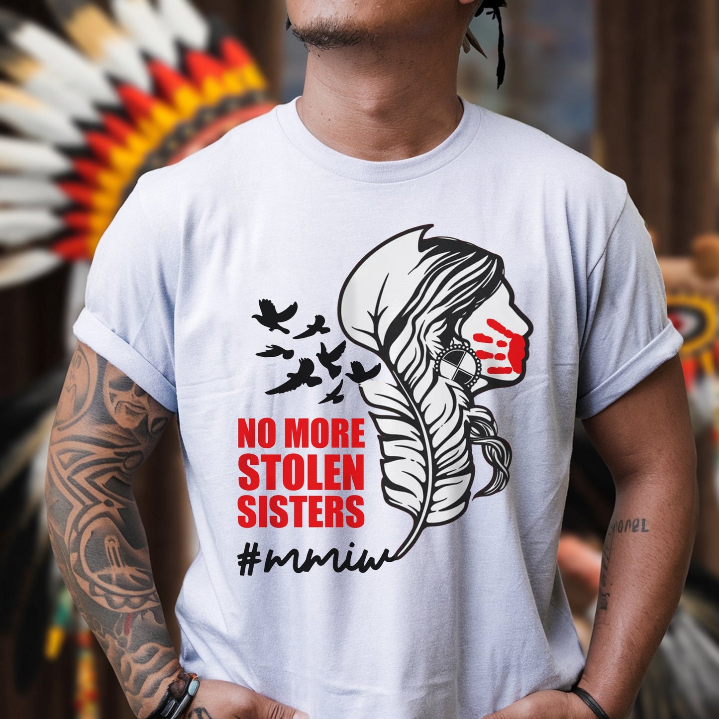 No More Stolen Sisters - MMIW Unisex Hoodie/T-shirt/V-neck T-shirt /Sweatshirt - Support Missing Indigenous Women