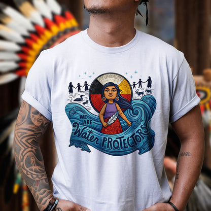 We Are Water Protectors Native American Girl - Unisex T-shirt/V-neck T-shirt/Hoodie/Sweatshirt