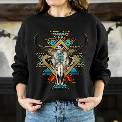 Southwestern Buffalo Skull Native American Unisex T-shirt/V-neck T-shirt /Hoodie/Sweatshirt