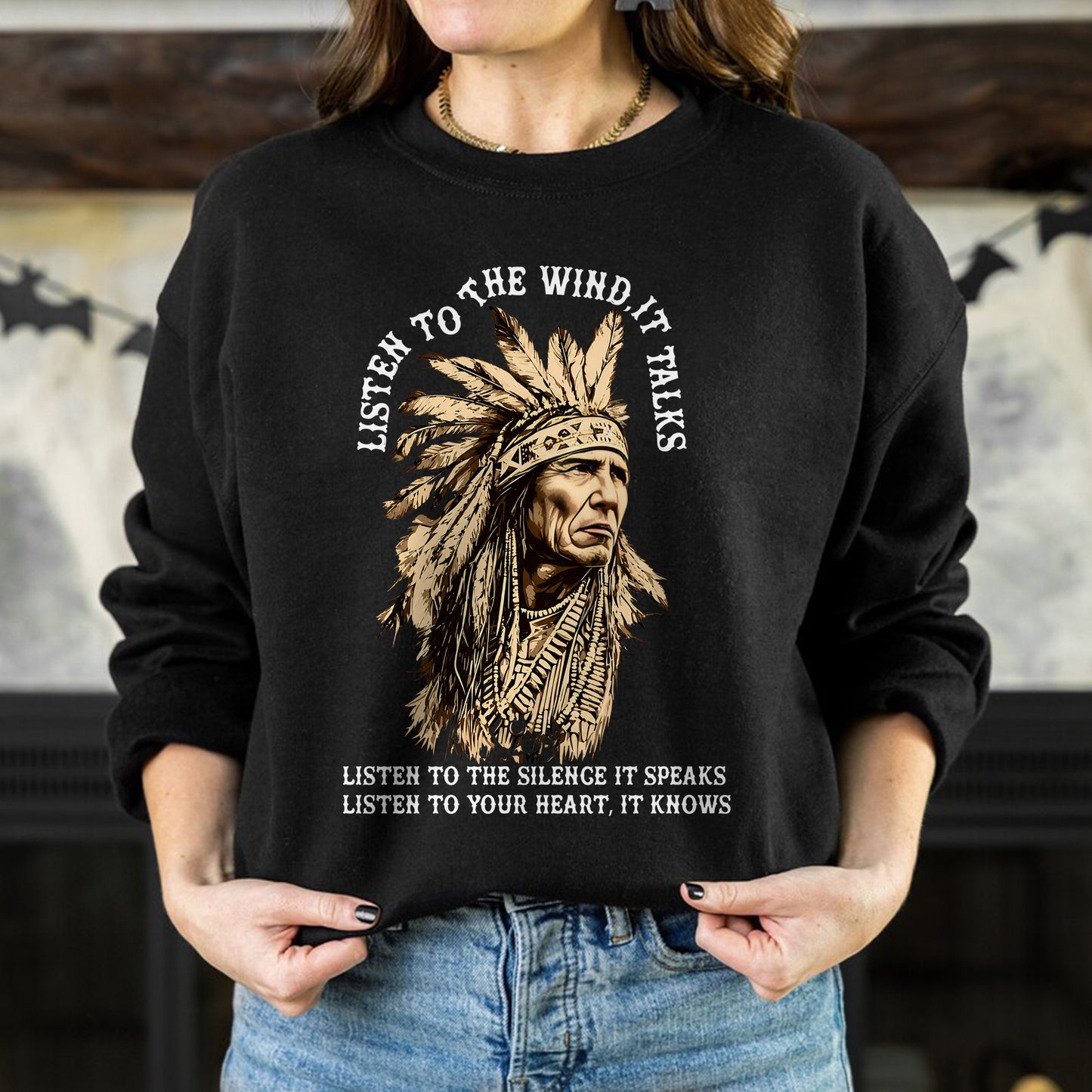 Listen to the Wind Native American Unisex T-shirt/V-neck T-shirt /Hoodie/Sweatshirt