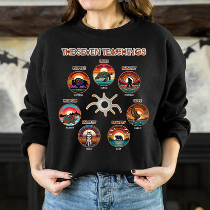 The Seven Sacred Laws Animal Symbols Indigenous Unisex T-Shirt/T-Shirt V-Neck/Hoodie/Sweatshirt