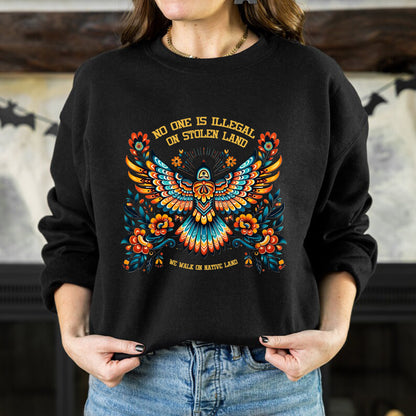 No One Is Illegal On Stolen Land Colorful Eagle Unisex T-Shirt/T-Shirt V-Neck/Hoodie/Sweatshirt