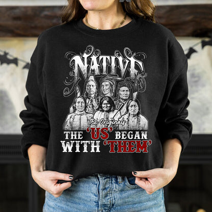 Native American Heritage - “The US Began With Them” Graphic Unisex T-Shirt/T-Shirt V-Neck/Hoodie/Sweatshirt