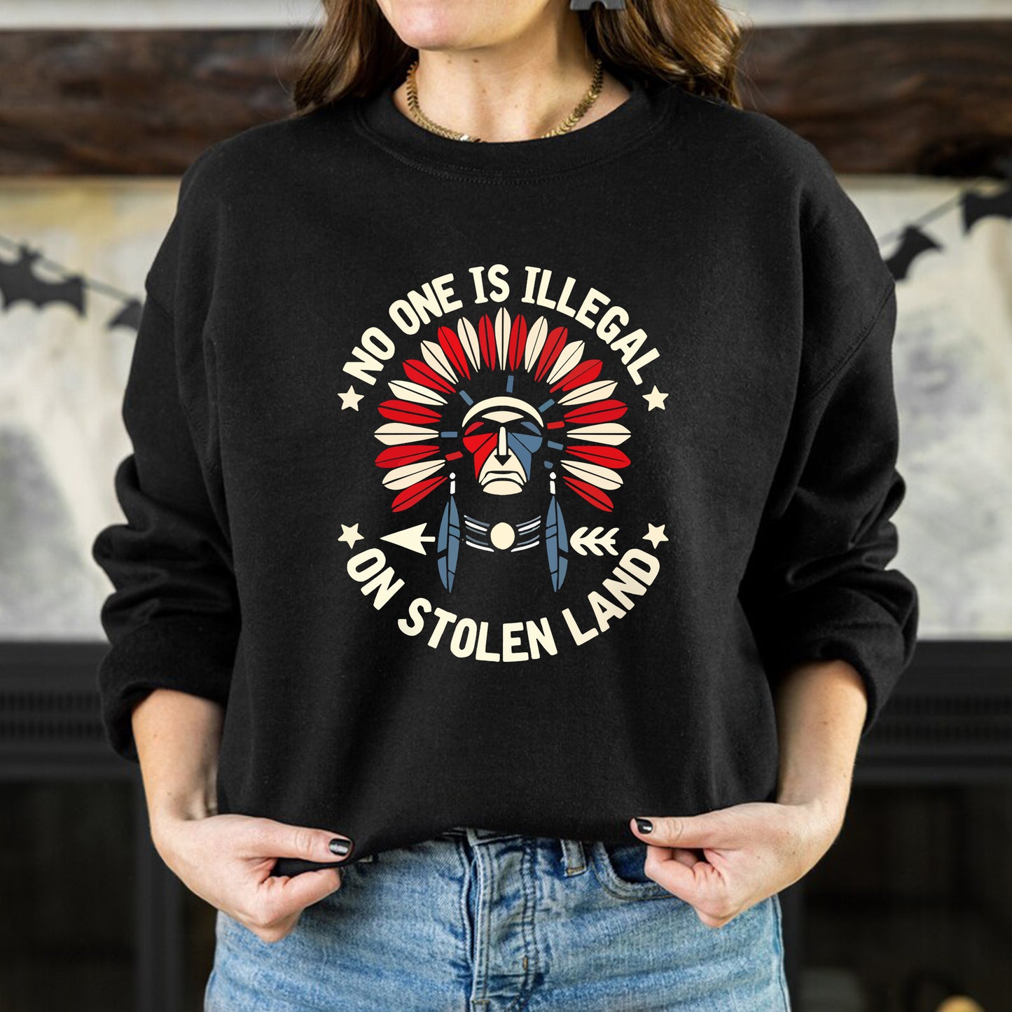 No One Is Illegal on Stolen Land - MMIW Unisex T-Shirt/Hoodie/V-Neck/Sweatshirt