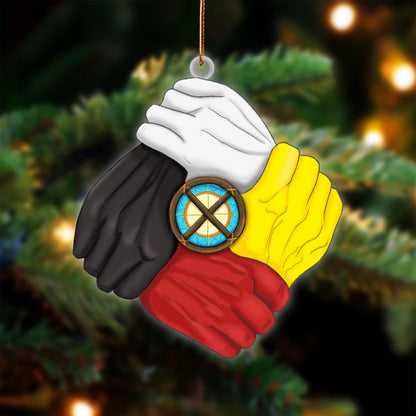 Four Directions Unity Hand Native American - Unique Christmas Gift Decor Flat Acrylic