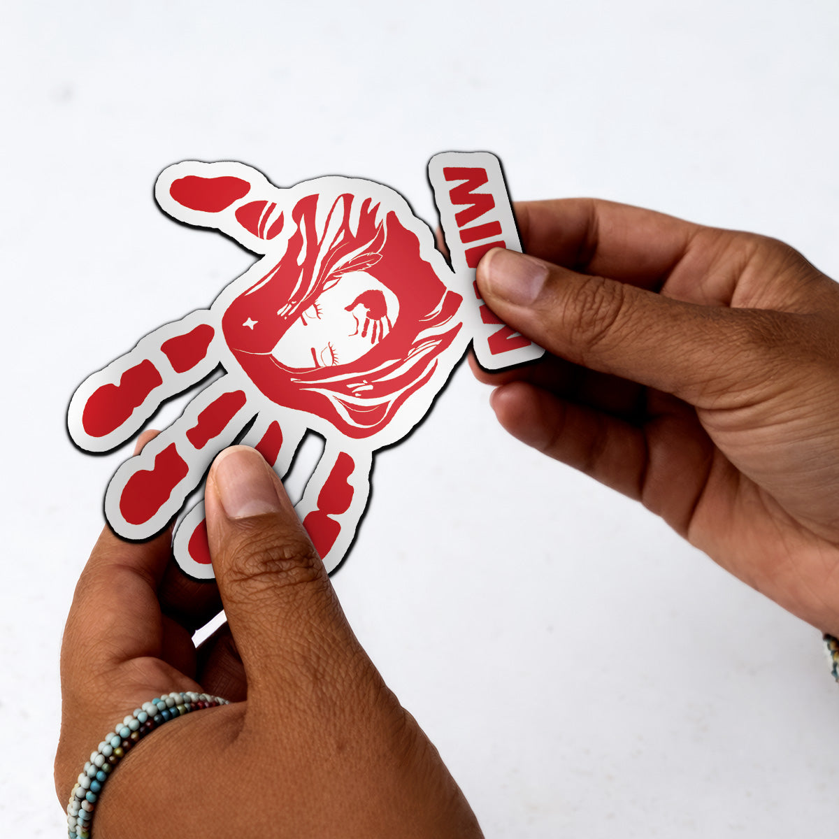 Red Hand MMIW Vinyl Decal Magnet
