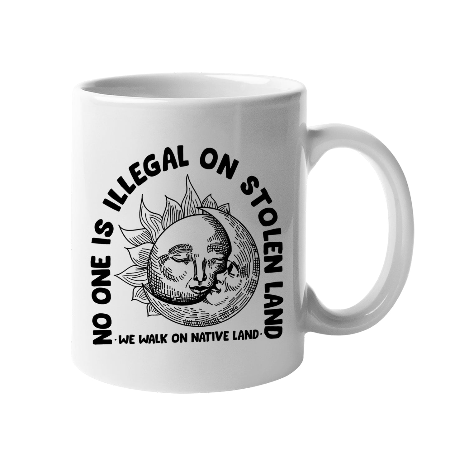 No One Is Illegal On Stolen Land. We Walk On Native Land Mug S18