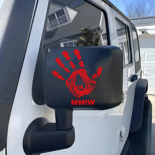 MMIW - I Wear Red, No More Stolen Sisters Red Hand Car Decal 313