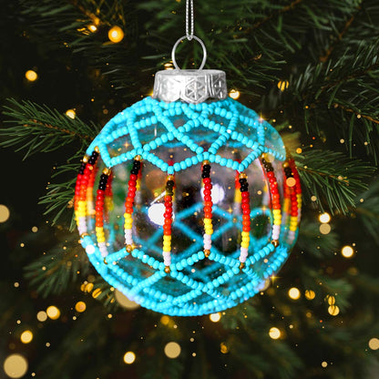 Red Beaded Handmade Ornament - Holiday Decor & Gifts