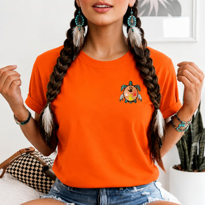 Every Child Matters Feather Hand Color On Turtle - Two sides - Unisex T-shirt/V-neck T-shirt/Hoodie/Sweatshirt