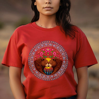 Sacred Bear Love Circle - Indigenous Art of Unity & Love Unisex T-shirt/T-shirt V-neck/Hoodie/Sweatshirt