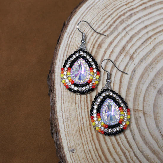 SALE 50% OFF - Tear Drop Earrings Beaded Handmade Earrings For Women