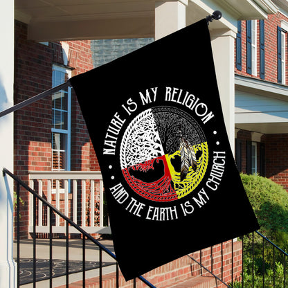Nature Is My Religion Earth Is My Church Flag Medicine Wheel
