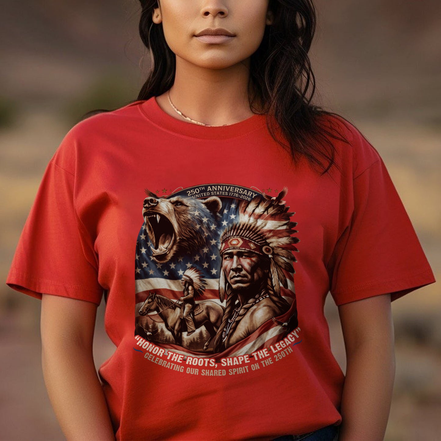 250th Anniversary Native American Spirit - Unisex T-shirt/V-neck T-shirt/Hoodie/Sweatshirt