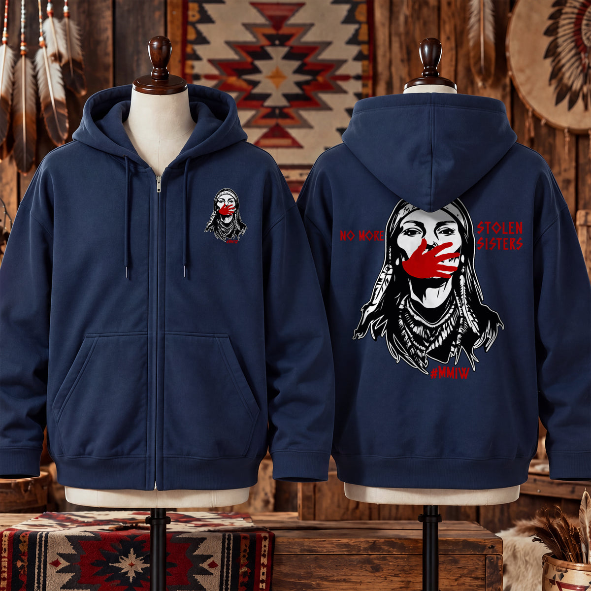 MMIW No More Stolen Sisters - Two Sides Unisex Hoodie Zip