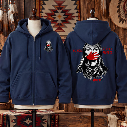 MMIW No More Stolen Sisters - Two Sides Unisex Hoodie Zip
