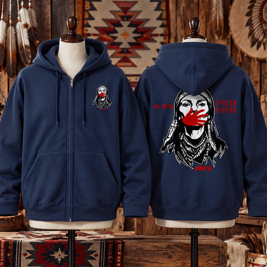MMIW No More Stolen Sisters - Two Sides Unisex Hoodie Zip