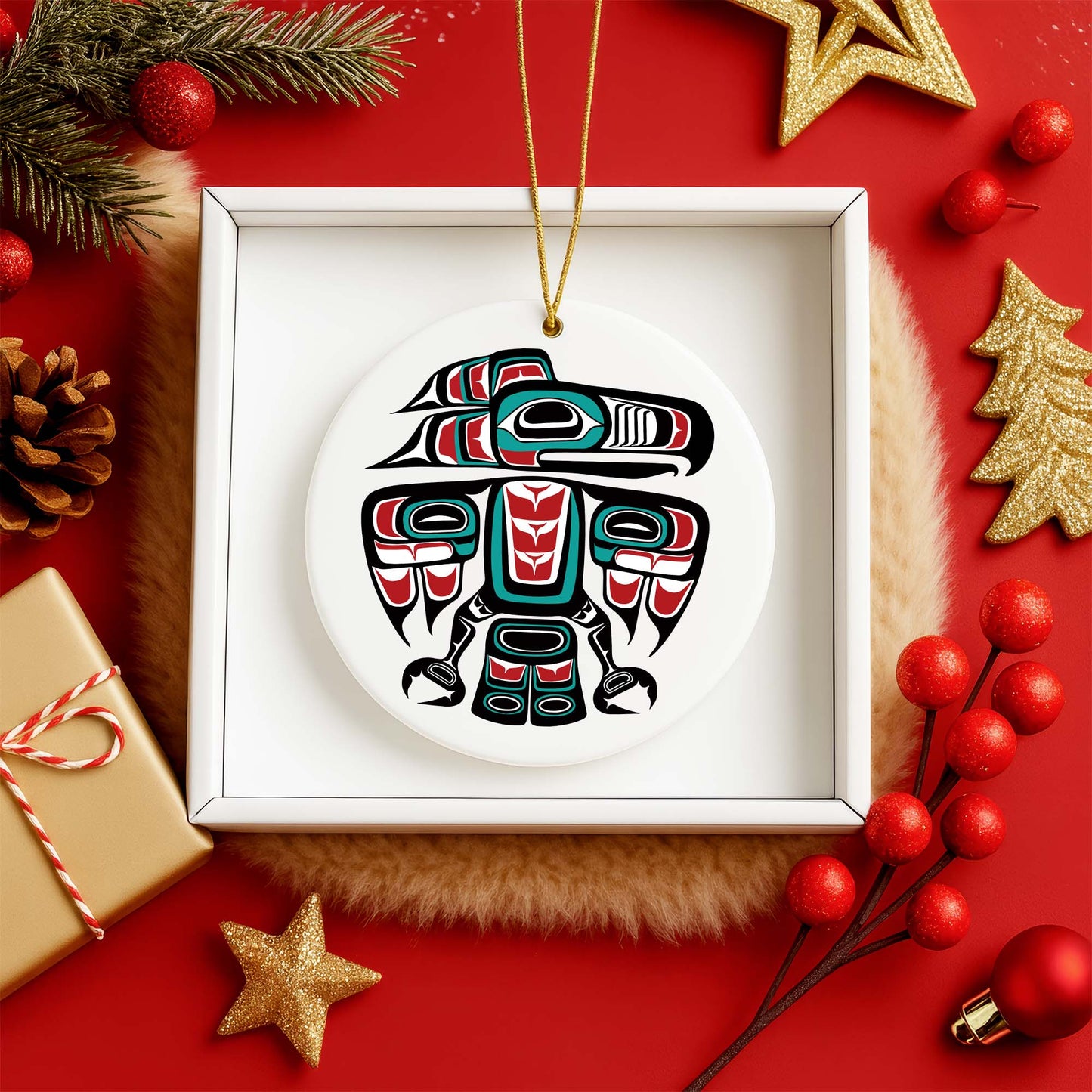 Personalized Native American Totem Ceramic Ornament - Holiday Decor
