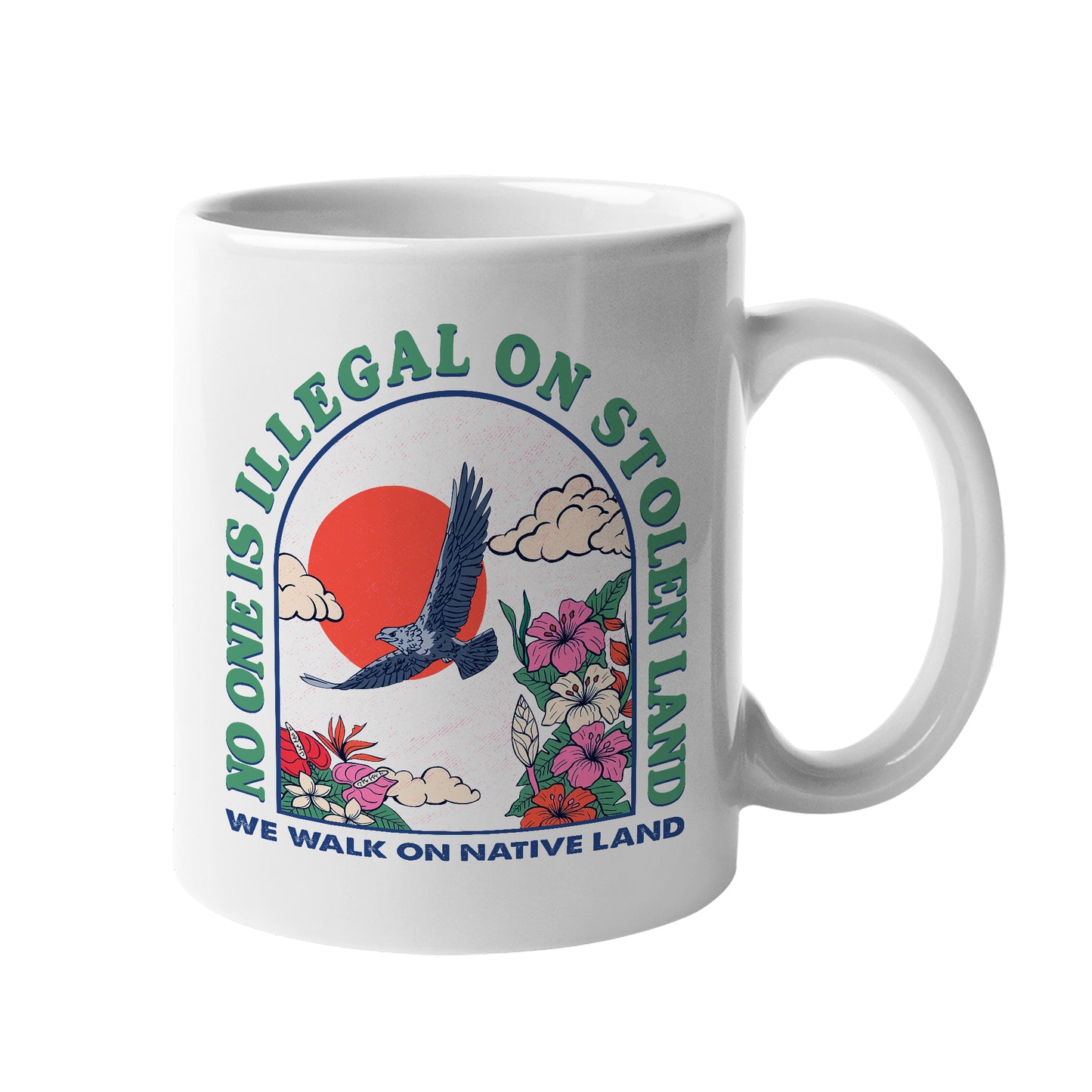 No One Is Illegal On Stolen Land. We Walk On Native Land Mug S19