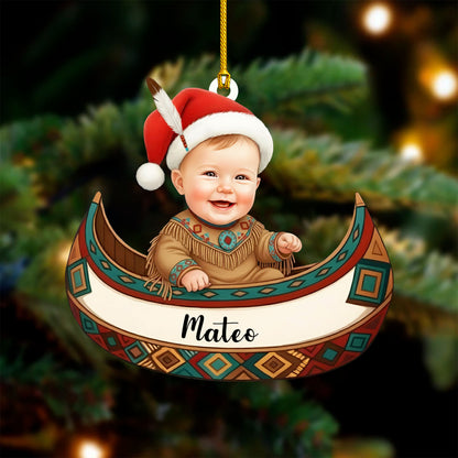 Custom Baby's First Christmas Ornament 2025 with Name & Photo - Personalized Decoration