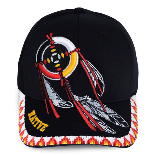 SALE 50% OFF - Dreamcatcher Embroidered  Beaded Baseball Cap With Brim Unisex Native American Style