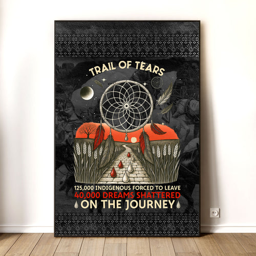Trail Of Tears - 125000 Indigenous Forced To Leave 40000 Dreams Shattere Poster/Canvas