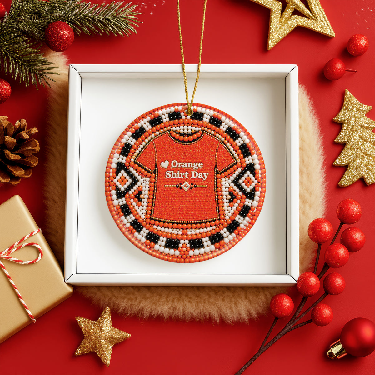 Orange Shirt Day Ceramic Ornament - Every Child Matters Gift Decor