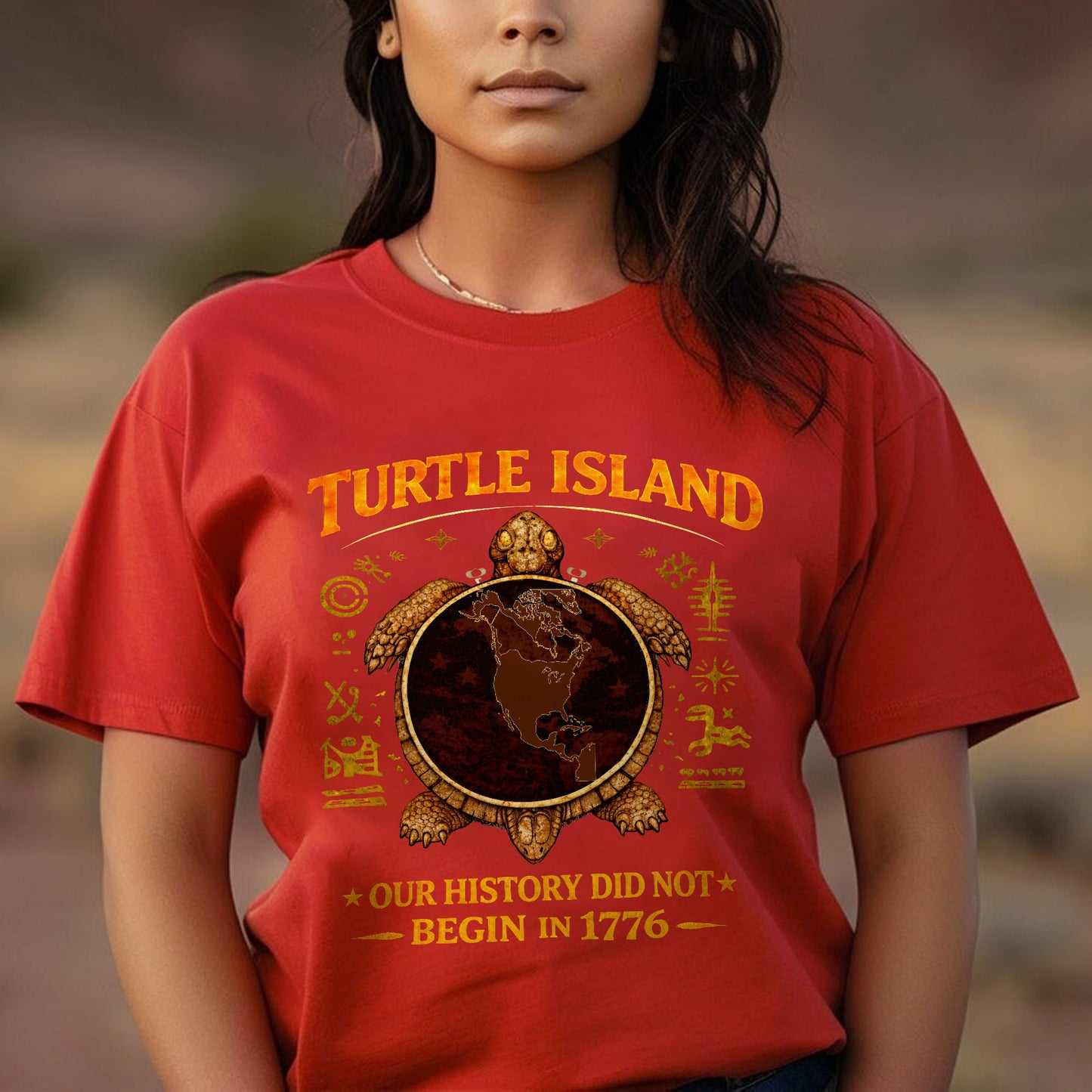 Turtle Island Native American - Our History Did Not Begin in 1776 - Unisex T-shirt/V-neck T-shirt/Hoodie/Sweatshirt