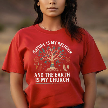 Nature Is My Religion Earth Is My Church Tree of Life Boho Unisex T-Shirt/T-Shirt V-Neck/Hoodie/Sweatshirt