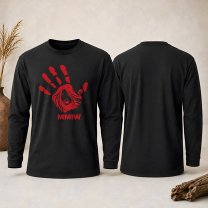 MMIW Red Hand Indigenous Owned Shirt Unisex Long Sleeve