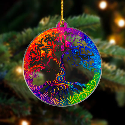 Tree of Life Acrylic Christmas Ornament Colorful Spiritual Holiday Tree Decoration Gift