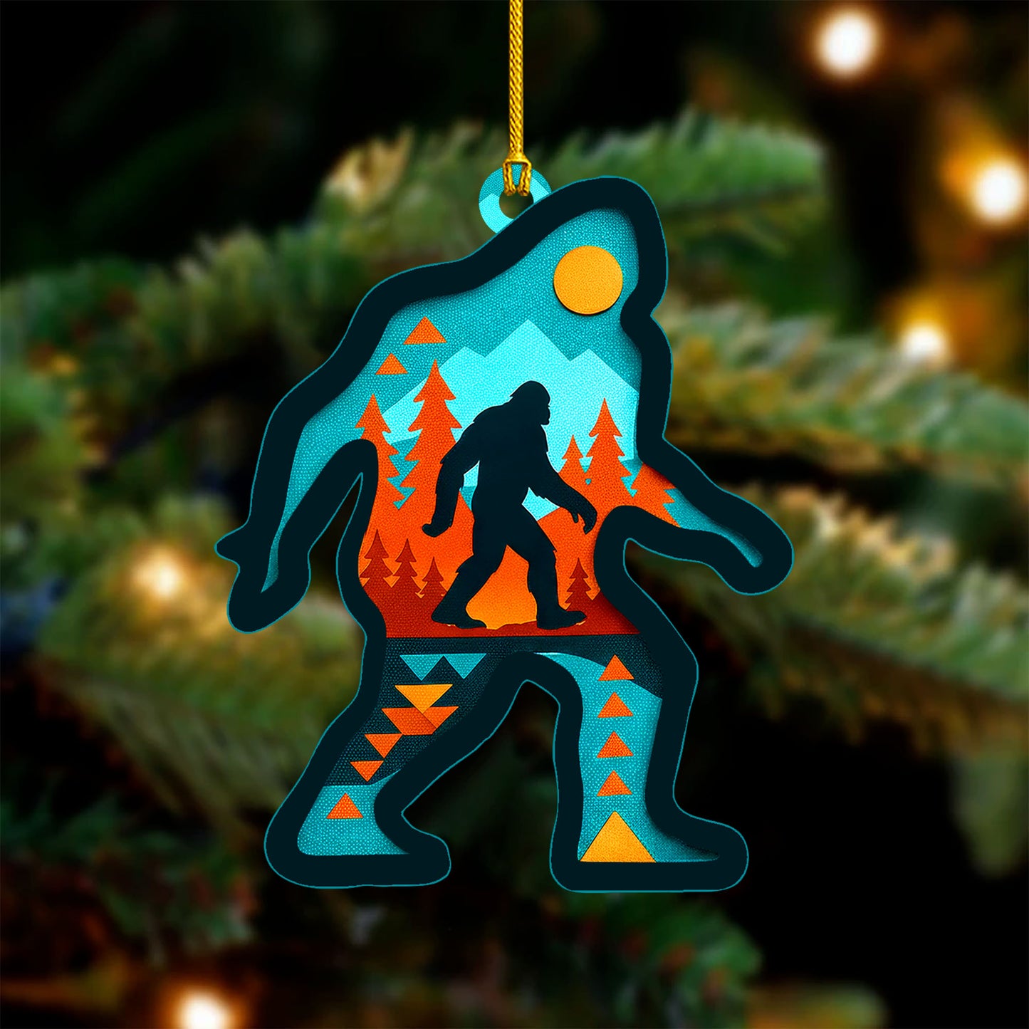 Bigfoot Ornament - Native American Inspired Holiday Decor in Flat Acrylic