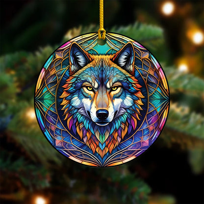 Rainbow Wolf - Tribal Spirit Animal - Unique Christmas Gift Decor Flat Acrylic