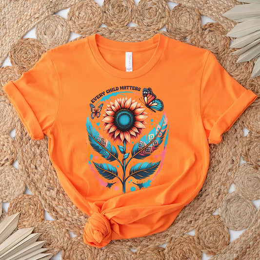 Every Child Matters Orange Shirt Day Sunflower Design Unisex T-shirt/Hoodie/Sweatshirt