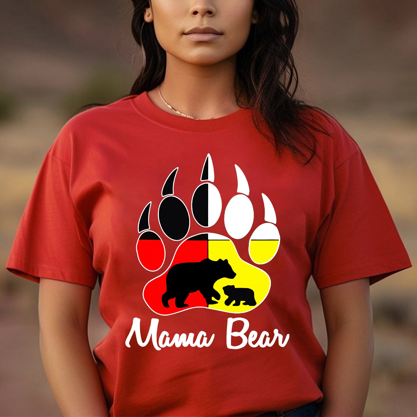 Mama Bear Native Pride Unisex T-shirt/T-shirt V-neck/Hoodie/Sweatshirt