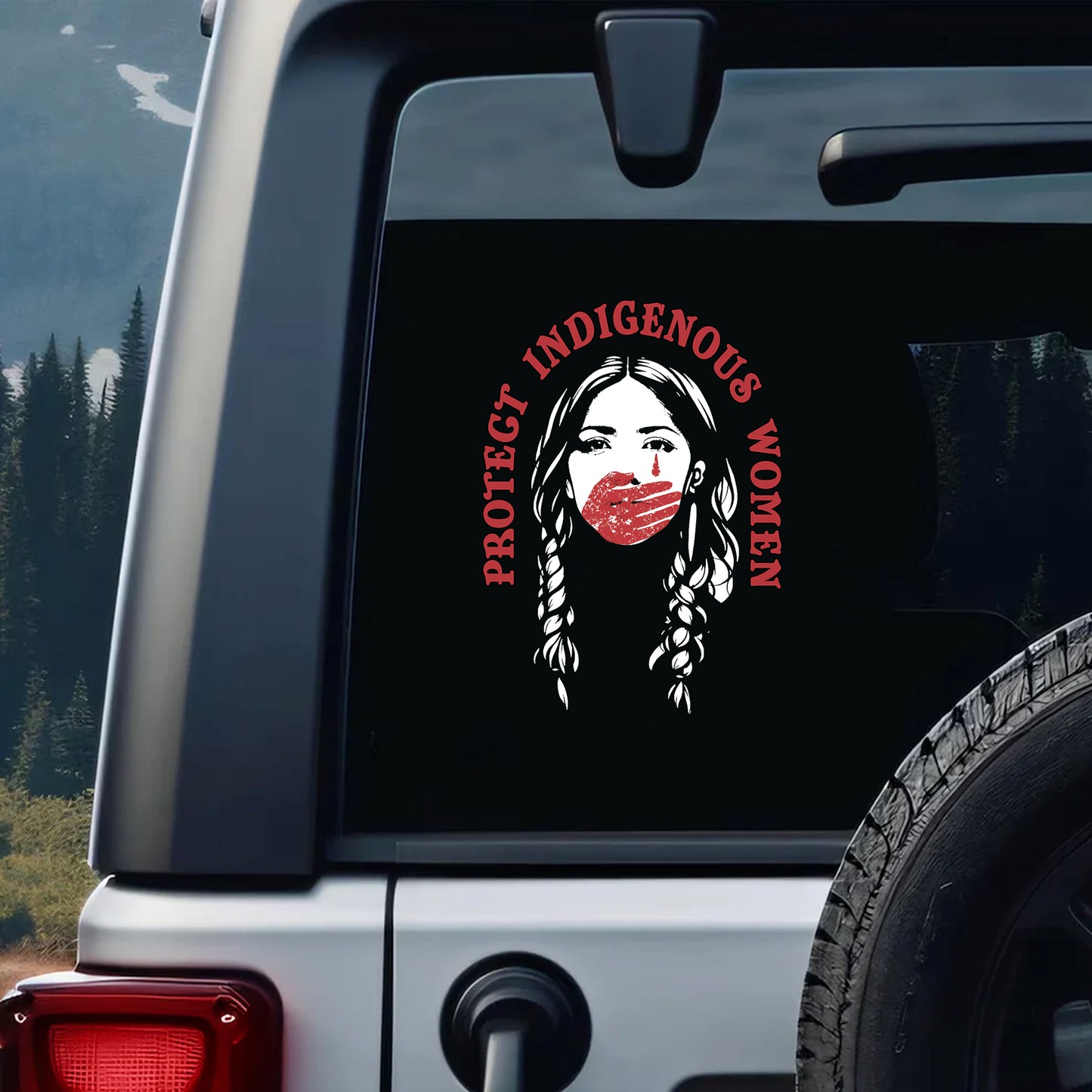 Protect Indigenous Women White Decal - MMIW Awareness